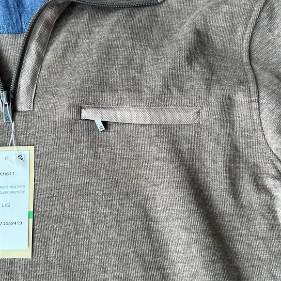 Men’s NWT Taupe Haggar 1/4 zip long sleeve shirt - Picture 3 of 8